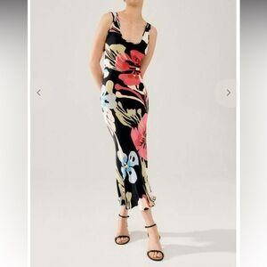 Silk Laundry 100% silk floral midi dress